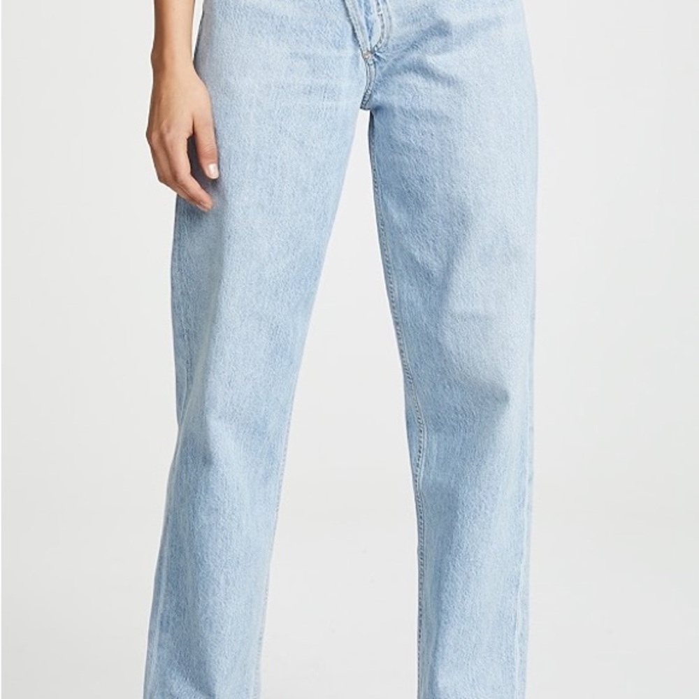 Agolde Blue  Criss Cross Straight Leg Jeans Classic Style